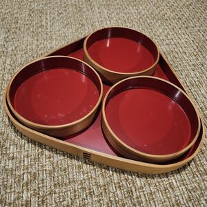 Vintage Odate Magewappa Lacquered Bentwood Dish Plate Tray Japan